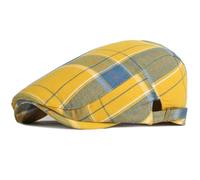 AAIXXIZAO Boinas Sombreros Boinas Sombreros para Hombre Mujer Gorra Plana A Cuadros Artista Pintor Sombrero Boina Retro Gorra Boina 55-60Cmajustable Amarillo