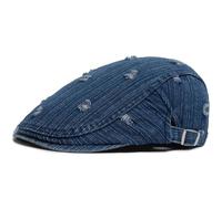 AAIXXIZAO Boinas Sombreros Denim Boina Vintage Mujer Sombrero De Visera Plana Casual Moda Newsboy Gorra Hombre Boinas Ajustable Azul