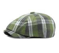 AAIXXIZAO Boinas Sombreros Gorra Boina Sombrero para El Sol Gorras Octogonales para Hombre Mujer Artista A Cuadros Pintor Sombrero Boina Gorra Plana Hombre Boina Femenina 55-60Cmajustable Verde