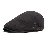 AAIXXIZAO Boinas Sombreros Gorra Plana para Hombre Diseño De Remache De Moda Algodón Color Sólido Boina para Mujer Sombrero De Visera Solar Casual Gorras De Hip Hop Unisex Gris