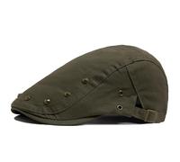 AAIXXIZAO Boinas Sombreros Gorra Plana para Hombre Moda Diseño De Remache De Algodón De Color Sólido Boina para Mujer Sombrero De Visera De Sol Casual Gorras De Hip Hop Unisex Verde Militar