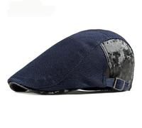 AAIXXIZAO Boinas Sombreros Hombre Boina Mujer Gorra De Malla Hombre Mujer Gorra Plana Ajustable Sombrero De Sol Transpirable Camuflaje Vintage Gorra Boina 55-60Cm Azul Marino