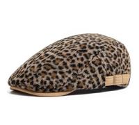 AAIXXIZAO Boinas Sombreros Moda Leopardo Estampado Boina Mujer Grueso Cálido Sombreros Tendencia Hip Hop Sombrero De Mujer Boinas Vintage Hombre Caqui Ajustable