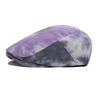 AAIXXIZAO Boinas Sombreros Tie-Dye Boina De Mujer De Algodón Tapa Blanda para Hombre Gorra Plana Frente Espalda con Moda Calle Gorra Hip Hop Casual Boinas Femeninas Morado