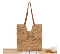 AAIXXIZAO Bolsa De Paja Bolso De Hombro De Mujer Tejido A Mano Bolso De Mano De Playa De Paja De Bohemia Travel Shopper Weave Shopping Bags 41Cm-37Cm-38Cm Caqui