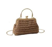AAIXXIZAO Bolsa De Paja Bolso De Mano Tejido Cadena Bolso De Mano Femenino Cena Simple Hecho A Mano Casual Elegante Bolso De Noche Portátil Caqui