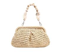 AAIXXIZAO Bolsa De Paja Bolso De Paja para Mujer Bolso De Mano Bolsos De Hombro De Mujer Tejidos A Mano Bolso De Axila Femenina Bolsos Bohemios Casuales para Mujer White1Strawbag