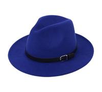 AAIXXIZAO Fedora Trilby Sombrero De Vestir Sombrero Fedora Clásico Hombre Mujer Sombreros De Fieltro Moda Sombrero De Jazz 59-60Cm Royalblue