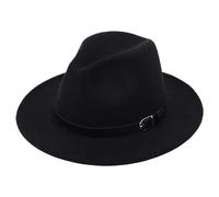 AAIXXIZAO Fedora Trilby Sombrero De Vestir Sombrero Fedora Clásico Hombre Mujer Sombreros De Fieltro Moda Jazz Hat 59-60Cm Negro