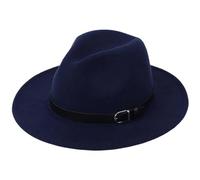 AAIXXIZAO Fedora Trilby Sombrero De Vestir Sombrero Fedora Clásico Hombres Mujeres Sombreros De Fieltro Moda Jazz Hat 59-60Cm Azul Marino