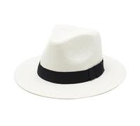 AAIXXIZAO Fedora Trilby Sombrero De Vestir Sombreros Casuales De Paja De Papel para El Sol Hombre Panamá Trilby Jazz Hat Gorra De Playa Al Aire Libre Bonnet 56-58Cm Blanco