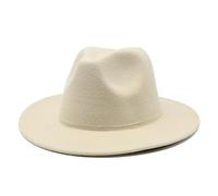 AAIXXIZAO Fedora Trilby Sombrero De Vestir Sombreros De Jazz De Fieltro para Mujer Hombres Niño Niñas Sombreros Decoración De Boda Gorra Panamá 52-54Cmkidsize Beige