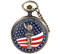 AAKG Reloj de bolsillo con antorcha de gota de gota vintage, una variedad de relojes de bolsillo de cuarzo, adecuados para hombres y mujeres, Cadena fina-b