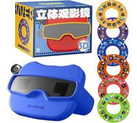 Aakluk 3D View Finder | Dispositivo de proyección de historia portátil con 6 ruedas | Luz educativa y sombra de diapositivas juguete para niños a partir de 3 años, niños, niñas, aulas, escuela al aire