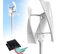 AALGO Turbina Eólica Vertical Kit Completo,Generador Viento Jardín Instalacion Eolica Domestica Aerogenerador Eolico Trifásico AC Turbina Eólica de Viento Vertical con Controlador,3000W-24V