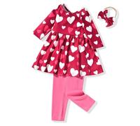 Aalizzwell Túnica floral para niñas para otoño e invierno, corazón rosa, 18-24 meses