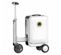 aallwwsso Maleta Eléctrica para Transporte, Maleta De Cabina Inteligente De 20 litros con Carga USB, Batería Extraíble De 93,6 WH para Viajes De Negocios Y Desplazamientos De Última Milla. Silver