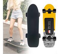 aallwwsso Skateboard Eléctrico con Mando A Distancia,Electric Longboard Skateboard De Motor Único, Velocidad Máxima 24 Km/H,Carga Máxima De 150 Kg,Adultos,Adolescentes Y Principiantes dualdrive-E