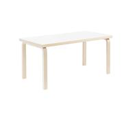 Aalto 80A Mesa Rectangular H74 cm Abedul/Blanco