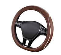 AALXF Funda para Volante para Citroën C4 Cactus 2014-2018 C4C,Funda para Volante de Coche,Transpirable Antideslizante Suave Adecuado Funda Volante Coche,Interior Accesorios,A-Brown-D-Shaped