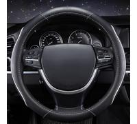 AALXF Funda para Volante para Suzuki Alto 1979-2021 HA,Funda para Volante de Coche,Transpirable Antideslizante Suave Adecuado Funda Volante Coche,Interior Accesorios,C-White+Black-O-Shaped