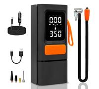AAMHHM Compresor Aire Portatil 150PSI Inflador Ruedas Coche Recargable, 12V DC Mini Bomba de Aire Electrica con Luz LED para Coche Bola Moto Bicicleta