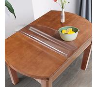 AAMNA Mantel de plástico Transparente, tapete de Mesa Ovalado, Protector de Mesa Impermeable de PVC limpiable, Mantel Transparente de 1,6 mm de Espesor, diseño Biselado de 60°, tamaño personalizad