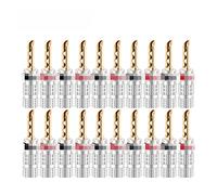 AANAN 20 Piezas Banana Plug 24K Chapado en Oro Cobre BFA 4mm Banana Conector Macho Altavoz Enchufe