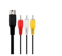 AANAN Cable Compuesto AV Compatible con Sega Genesis 1 / Mega Drive 1, Cable RCA Macho de 1,8 m a Macho DIN de 8 Pines for Consola clásica