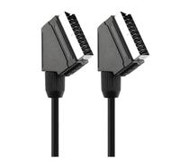 AANAN Cable SCART a SCART Negro de 1,5 m, cableado Completo de 21 Pines Macho a Macho for Consolas Retro, DVD, VCR, TV