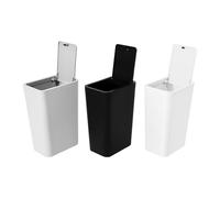 Aangeebone Juego de 3 cubos de basura con tapa, para baño, 9 L, apilables con tapa a presión, cubos compactos con pedal de plástico PP, cocina, oficina, dormitorio