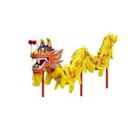 AANNAA Traje de danza del dragón de seda chino for juegos de malabares de fitness al aire libre, accesorio de actuación callejera de Año Nuevo for 3-8 jugadores(Yellow,1.5M)