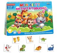 Aannanl Busy Board Montessori Juguete Libro Interactivo a Partir de 3 4 años, Busy Book para Niños con Pegatinas de, 14 Juguetes Educativos Temáticos, Juguetes de Viaje, Regalo para Niñas Niño