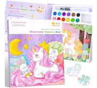 Aannanl Libro Colorear con Acuarelas Niños 3-4-5-6 Años,Libros Pintar con Agua,Kit Manualidades Niños,Juguetes Viaje,Regalos de Cumpleaños (Morado)