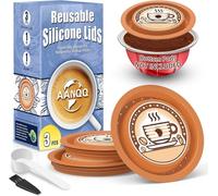 AANQQ Tapas reutilizables para cápsulas Nespresso Vertuo, 3 tapas de silicona de grado alimenticio para cualquier tamaño de cápsula Vertuo reutilizable Nespresso Vertuo Pod recargable (3 tapas de