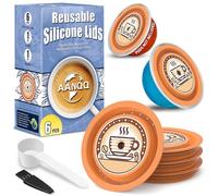 AANQQ Tapas Reutilizables para Cápsulas Nespresso Vertuo - 6 Tapas de Silicona de Grado Alimenticio para Cualquier Tamaño de Cápsula Vertuo Recargable