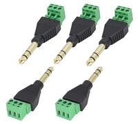 AAOTOKK(1/4" Conector de Tornillo de Audio TRS,6,35mm Cabeza Macho a 3 Agujas/Hembra de Terminal Perno de Cabeza Femenina,Conector sin Soldadura de Audio Bricolaje para bajo/Amplificador(5-Unidades)