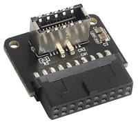 AAOTOKK 1-Unidades Conector del Panel Frontal del Agujero Interior USB 3.1 de 90 Grados a la Placa Base del Ordenador USB 3.0 Conector de Expansión del Agujero Interior de 19 Pines.(19 Agujas/Arriba)