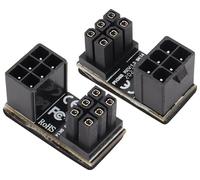 AAOTOKK 180 Grados ATX 6 Pin Hilo Interno al Conector Roscado Externo PCI 6 Pin a 6 Pin PCI Express Video Card Power Adapter,para Tarjetas Gráficas de Escritorio(2Unidades/Abajo)