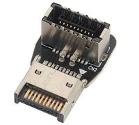 AAOTOKK 1Unidades 90 Grados ángulo Tipo E USB 3.1 Hilo Femenino a Macho Conector de Enchufe del Panel Frontal para el Conector de Datos de Expansión de la Placa Base e (Tipo E/Abajo)