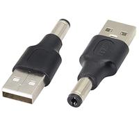 AAOTOKK (2-Unidades 5V DC a USB Adapter DC Power Converter Plug USB 2.0 a Macho a DC Macho Enchufe de Manga 5V DC o Conector de Cable de Alimentación DC para Dispositivos de Carga USB (DC 5.5×2.1mm)