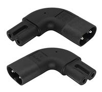 AAOTOKK(2-Unidades 90 Grados IEC320 C7 a C8 AC Power Adapter 10A 125V Esquina Izquierda Derecha Figura Convertidores de Energía de Polarización de CA(C8 a C9-Izquierda Derecha)