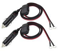 AAOTOKK(2-Unidades) cable de carga del Compresor de Pulverizador de Bomba de aire de Conversión de Frecuencia Automotriz 12V,con Fusibles e Interruptores(1Metro/3Pie-o-Anillo en forma)