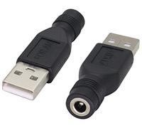 AAOTOKK(2Unidades Alimentación USB a DC de 5 Voltios USB 2.0 A DC de 3.5×1.35mm Conector Principal Conector Enchufe de Alimentación de para Equipos de Carga DC USB(DC 4.0×1.7mm)