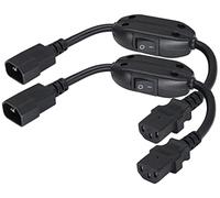 AAOTOKK(2Unidades) Cable de Adaptación IEC320 C14 a C13,con Cable de Conmutación C13 Núcleo Interior a C14 Núcleo Exterior PDU,para Pantallas LED de Tvad(0,3M/1Pie)(C14 a C13/interruptor)