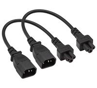 AAOTOKK (2Unidades) IEC 320 C14 a C5 Cable Adaptador CA,10A 125V IEC 3 Polos Macho a 3 Polos Mickey Mouse Hembra Corriente CA C5 a C14 receptáculo para computadora portátil Mickey Mouse (30 cm/1Pie)