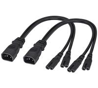 AAOTOKK(2Unidades) IEC 320 C14 a Doble C7 Y Shunt AC Power Adapter, 10A-125v IEC 3 Pole Macho a 2x2 Pole Hembra Figura 8 Enchufe para Televisores LED y Otros Convertidores(0,3m/1Pie)(C14 a 2xC7)