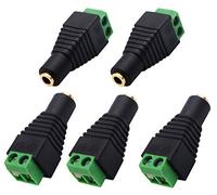 AAOTOKK 3.5 mm Terminal Tornillo (1/8 ") TS Hembra a Terminal 2 Clavijas Adaptador Convertidor Balun sin Soldadura para Auriculares (5Paquete/Hembra)