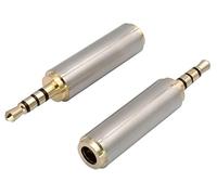 AAOTOKK 4 Polos 2.5 mm Macho a 3.5 mm Hembra Jack Convertidor de Audio Estéreo Carcasa de Metal para Auriculares,Auriculares de Audio,Micrófono(2Unidades-2.5 to 3.5M/F)