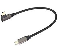 AAOTOKK 90 Drados USB 3.1 Tipo C a Tipo C cable Ángulo Derecho e izquierdo USB Tipo C Macho Cable compatible con Carga,Datos,Audio,Video Portátil,Teléfono Móvil.(0.3Metro/1Pie)